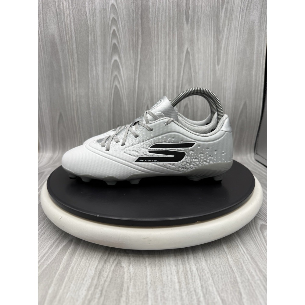 Skechers Razor Juniors Size 5.5Y White Silver Soccer Football Cleats 252060L-WSL